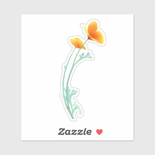 California Poppy Sticker (Vel)