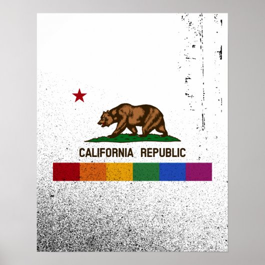 CALIFORNIA PRIDE FLAG -.png Poster (Voorkant)
