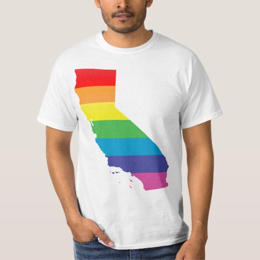 california pride . gestreept. t-shirt (Voorkant)