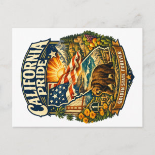 California Pride Golden State Forever Ansichtkaart Feestdagenkaart