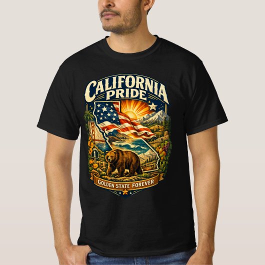 California Pride Golden State Forever T-shirt (Voorkant)