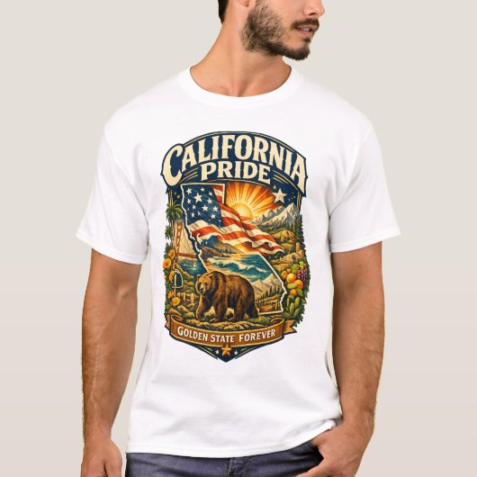 California Pride Golden State Forever T-shirt (Voorkant)