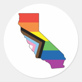 California Pride - Voortgangsvlag Ronde Sticker