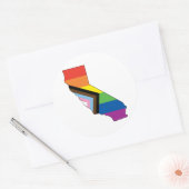 California Pride - Voortgangsvlag Ronde Sticker (Envelop)