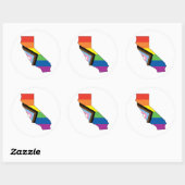 California Pride - Voortgangsvlag Ronde Sticker (Vel)