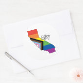 California Pride - Voortgangsvlag van de Bondgenot Ronde Sticker (Envelop)