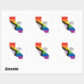 California Pride - Voortgangsvlag van de Bondgenot Ronde Sticker (Vel)