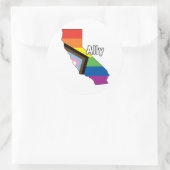 California Pride - Voortgangsvlag van de Bondgenot Ronde Sticker (Tas)