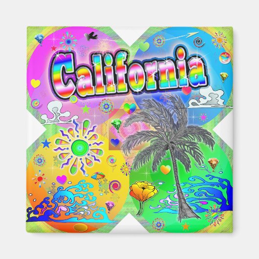 California Quadro Seasons Magnet (Voorkant)