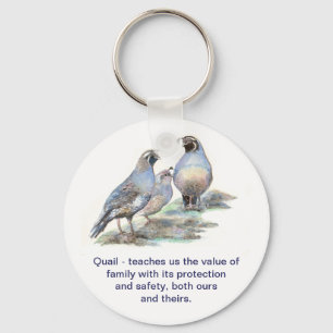 California Quail, Animal Totem, Guide, Natuur Sleutelhanger