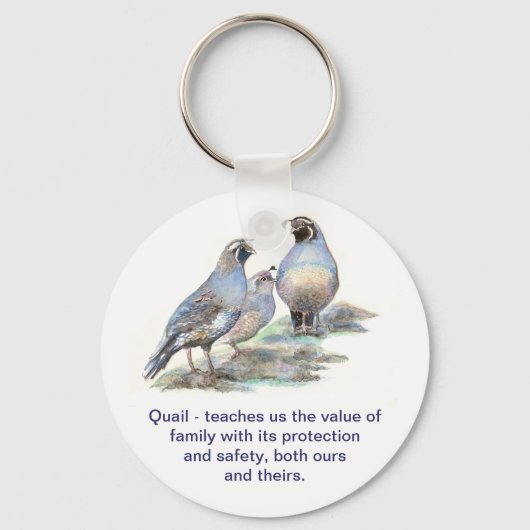 California Quail, Animal Totem, Guide, Natuur Sleutelhanger (Voorkant)