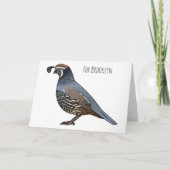 California quail bird cartoon illustration kaart (Voorkant)
