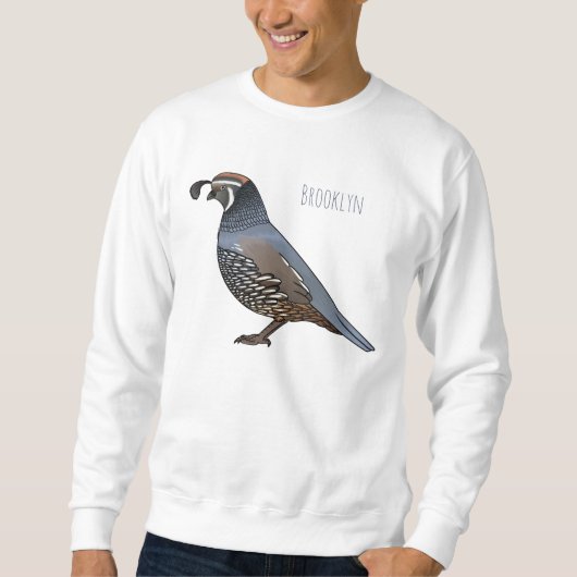 California quail bird cartoon illustration trui (Voorkant)