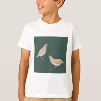 California Quail bird species art T-shirt