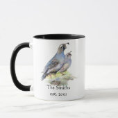 California Quail Birds Custom Date Monogram Famili Mok (Links)