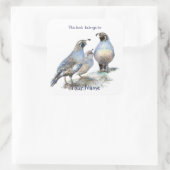 California Quail Birds Dit boek hoort bij de boekp Vierkante Sticker (Tas)