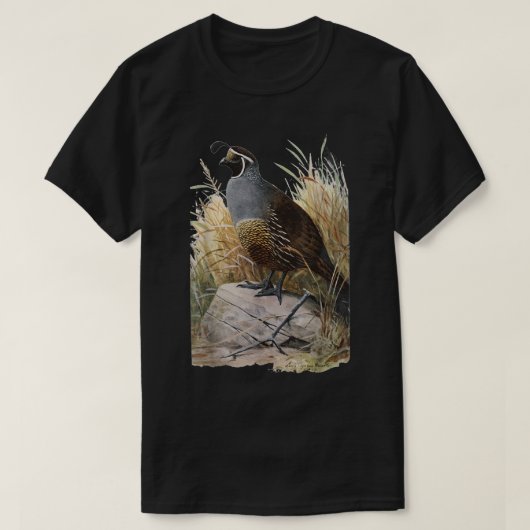 California Quail - CA Quail Birder Shirt (Design voorkant)