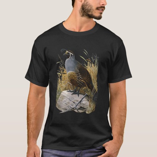 California Quail Ca Quail Birder T-shirt (Voorkant)