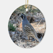California Quail Keramisch Ornament (Links)