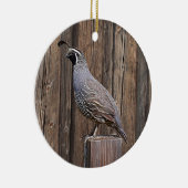 CALIFORNIA QUAIL OP BARNBOARD KERAMISCH ORNAMENT (Rechts)
