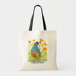 California Quail Poppy Flowers Staat Symbolen Tote Bag