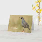 California Quail Vaderdag Kaart (Gele Bloem)