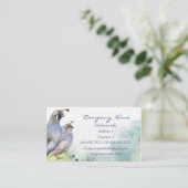 California Quail Visitekaartje Bird Natuur (Staand voorkant)