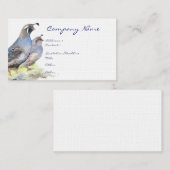 California Quail Visitekaartje Bird Natuur (Voorkant / Achterkant)