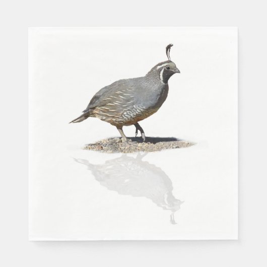 CALIFORNIA QUAIL WEERSPIEGELD SERVETTEN (Voorkant)
