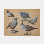 CALIFORNIA QUAILS DEURMAT (Voorkant)