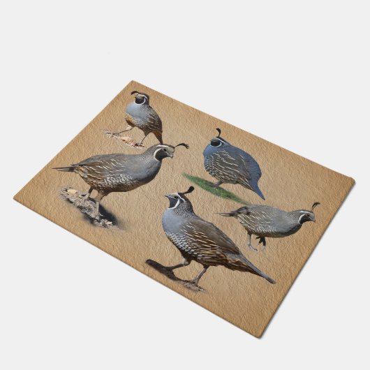 CALIFORNIA QUAILS DEURMAT (Schuin)