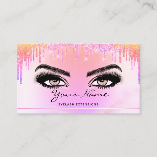 California Rainbow Trendy drupt Lashes-script Visitekaartje (Voorkant)