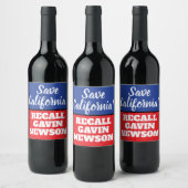 California Recall Gouverneur Newsom Wijn Etiket (Flessen)