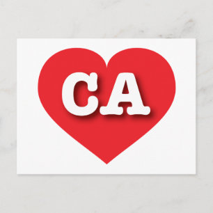 California Red Heart - Ik hou van CA Briefkaart