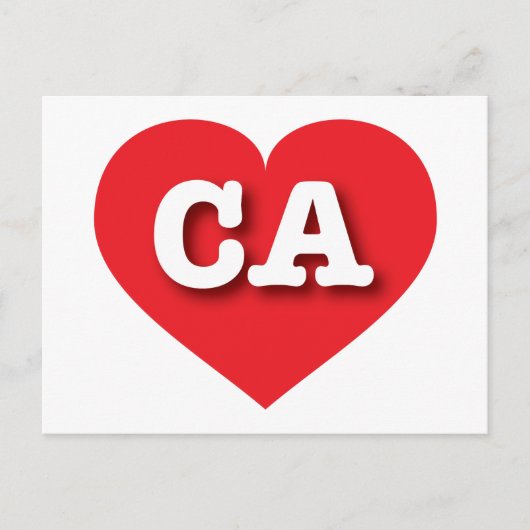 California Red Heart - Ik hou van CA Briefkaart (Voorkant)