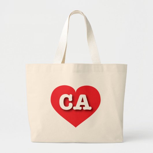 California Red Heart - Ik hou van CA Grote Tote Bag (Voorkant)