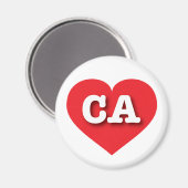 California Red Heart - Ik hou van CA Magneet (Voorkant / Achterkant)