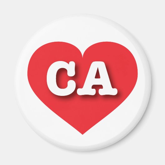 California Red Heart - Ik hou van CA Magneet (Voorkant)