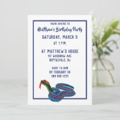 California Red Sided Garter Snake Birthday Party Kaart (Staand voorkant)