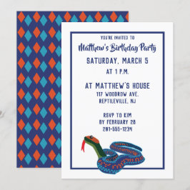 California Red Sided Garter Snake Birthday Party Kaart