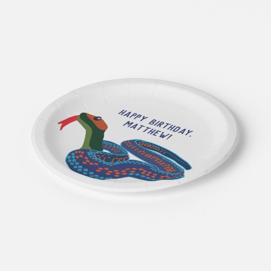 California Red-Sided Garter Snake Birthday Party Papieren Bordje (Gekanteld)