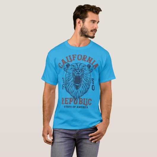 California Republic 1805  Style Beer Design T-shirt (Voorkant volledig)