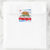 California Republic Bear Flag – Patriotic Vierkante Sticker (Tas)