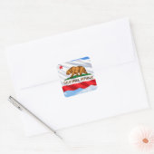 California Republic Bear Flag – Patriotic Vierkante Sticker (Envelop)