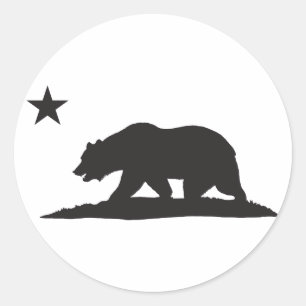 California Republic Beer - Zwart Ronde Sticker