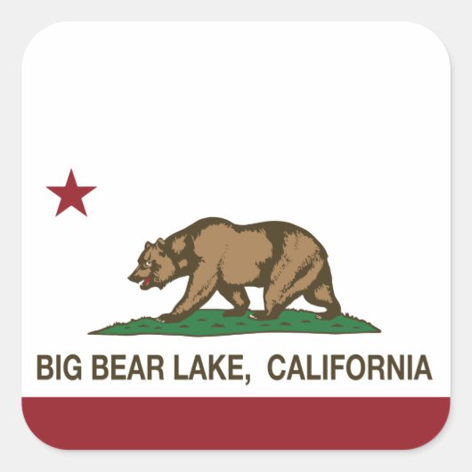 California Republic Big Beer Lake Vierkante Sticker (Voorkant)