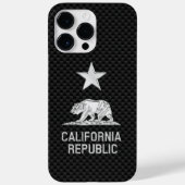 CALIFORNIA REPUBLIC Chrome op koolstofvezel Case-Mate iPhone Case (Achterkant)