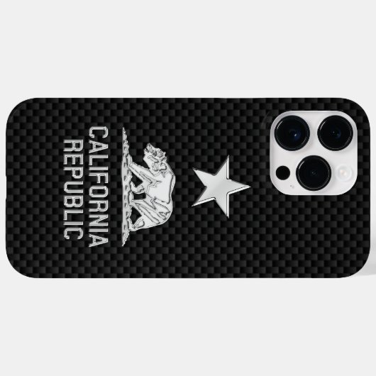 CALIFORNIA REPUBLIC Chrome op koolstofvezel Case-Mate iPhone Case (Achterkant (horizontaal))