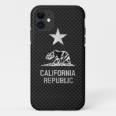 CALIFORNIA REPUBLIC Chrome op koolstofvezel Case-Mate iPhone Case (Achterkant)