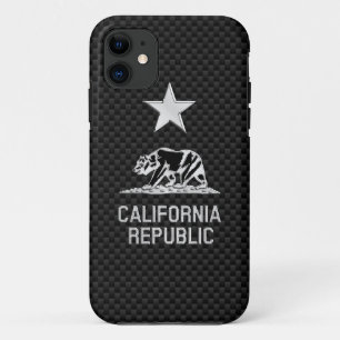CALIFORNIA REPUBLIC Chrome op koolstofvezel Case-Mate iPhone Case